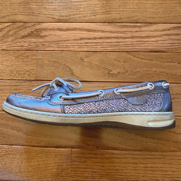 Sperry Top Sider Silver Deck Shoes size:8 - Picture 7 of 10